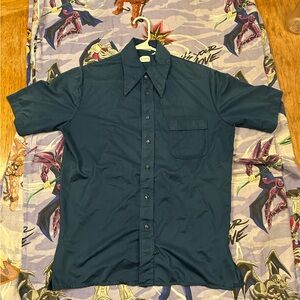 VTG 70’s Qiana for Saks Fifth Avenue Big Collar Shirt DuPont TM Nylon